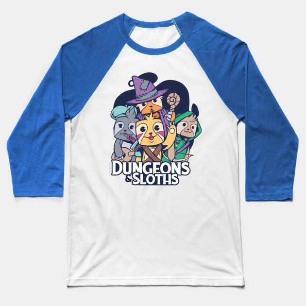 Dungeons and Sloths Baseball T-Shirt by DaSy23
